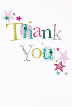 This thank you card sparkles with the exuberant energy of Nunhead's unique neighborhood charm, inviting you to immerse yourself in its kaleidoscope of carefully chosen hues. The words 'Thank You' sweep across the forefront, each letter distinct-a delightful patchwork crafted from shades of fuchsia magenta, zestful green, and tranquil aqua, punctuated with whimsical polka dots and gentle stitching. Magenta, teal, and gold stars dot the immaculate white surface, reminiscent of the confetti and camaraderie found in Nunhead's vibrant community gatherings at Telegraph Hill Park. There's a subtle glitter in the occasional silver ink-illuminated by soft morning light coming through a studio window-that offers the tactile pleasure akin to the hand-tied bouquets we deliver around Nunhead. The design sings with a sense of celebration, yet feels personal, as if thoughtfully handmade for someone who's made a difference. It's effortless to imagine this card nestled beside a fragrant bunch of tulips or roses, ready to express your gratitude with the nuance of local craft. The entire look and feel evoke the careful consideration of Nunhead's florists, balancing creativity, kindness, and a heartfelt wish to brighten a neighbor's day.