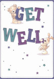 A joyful sense of community and kindness shines from this get well card, echoing the spirit of Nunhead. The artwork features two lovable friends-a cuddly teddy bear and a playful puppy-springing from the page, each gently supporting the bold, colourful letters of 'Get Well'. Rendered in hues of indigo and teal that pop against a creamy, inviting background, the typography feels vibrant and sincere, speaking of renewed hope. Scattered star motifs shimmer in shades of blue and purple, recalling the evening glow over Nunhead Green and the twinkling promise of better days. The artists' attention to texture shines in the fluffy fur of the bear and the soft, downy coat of the puppy, both inviting comfort and warmth with the same tactile tenderness found in a well-crafted bouquet delivered by Flowers Nunhead. More than just a card, it becomes a heartfelt message of care-perfect for sending support and encouragement to friends and loved ones recovering anywhere in Nunhead.